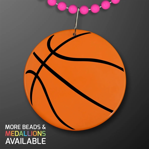 Basketball Medallion with J Hook for Beads (NON-Light Up); Imprinted Pricing... from ASI 34194 ALightPromos