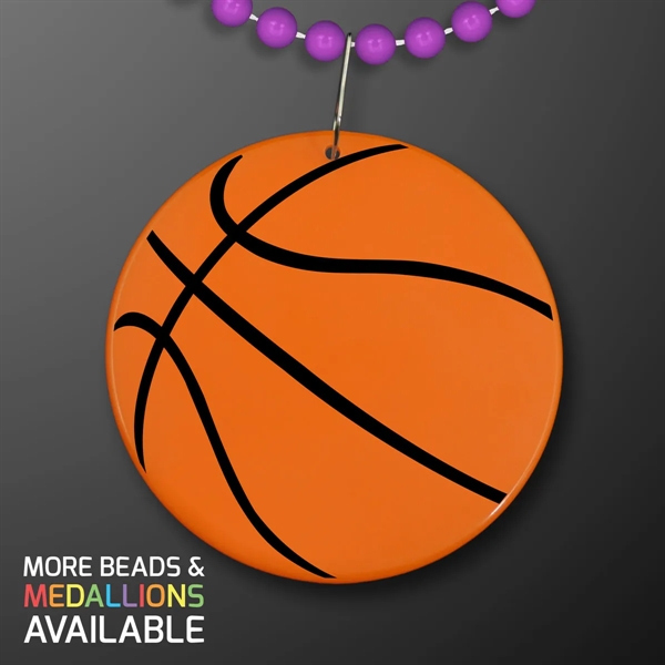 Basketball Medallion with J Hook for Beads (NON-Light Up); Imprinted Pricing... from ASI 34194 ALightPromos