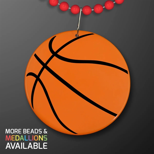 Basketball Medallion with J Hook for Beads (NON-Light Up); Imprinted Pricing... from ASI 34194 ALightPromos
