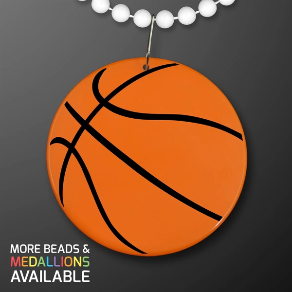 Basketball Medallion with J Hook for Beads (NON-Light Up); Imprinted Pricing... from ASI 34194 ALightPromos