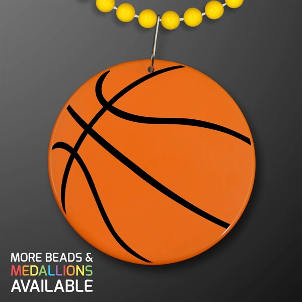 Basketball Medallion with J Hook for Beads (NON-Light Up); Imprinted Pricing... from ASI 34194 ALightPromos
