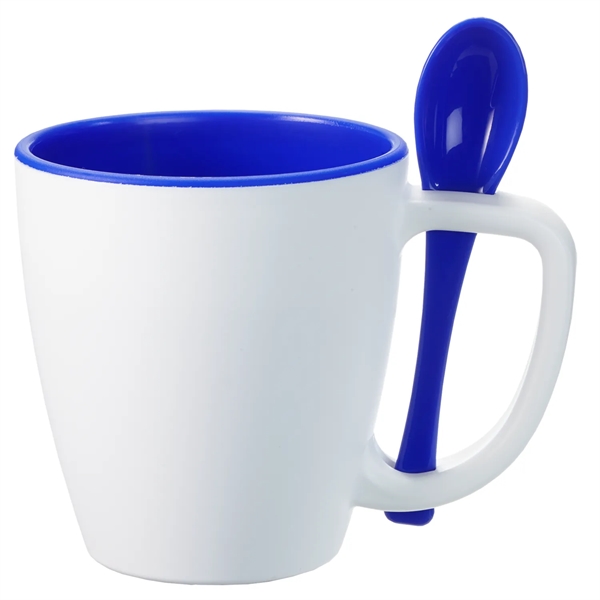 Double wall insulated mug with spoon.  Perfect for soups and... from ASI 52840 Evans Manufacturing