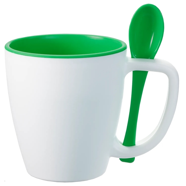 Double wall insulated mug with spoon.  Perfect for soups and... from ASI 52840 Evans Manufacturing