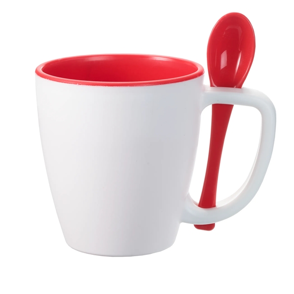 Double wall insulated mug with spoon.  Perfect for soups and... from ASI 52840 Evans Manufacturing