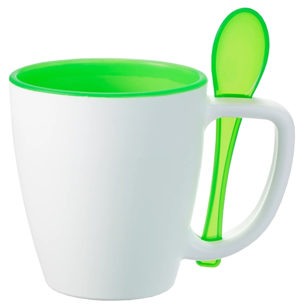 Double wall insulated mug with spoon.  Perfect for soups and... from ASI 52840 Evans Manufacturing