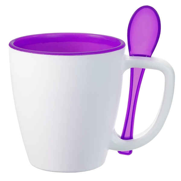 Double wall insulated mug with spoon.  Perfect for soups and... from ASI 52840 Evans Manufacturing