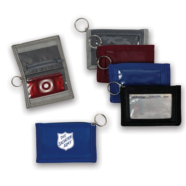 Double ID holder with open pocket, zippered pocket, key ring and... from ASI 34800 Alstar Creations / Alstar Line