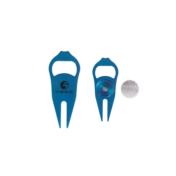 Multi-functional golf accessory with divot tool, bottle opener and magnetic ball... from ASI 98360 WOWLine / WOWLine®
