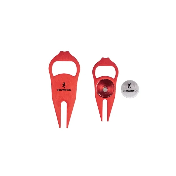Multi-functional golf accessory with divot tool, bottle opener and magnetic ball... from ASI 98360 WOWLine / WOWLine®