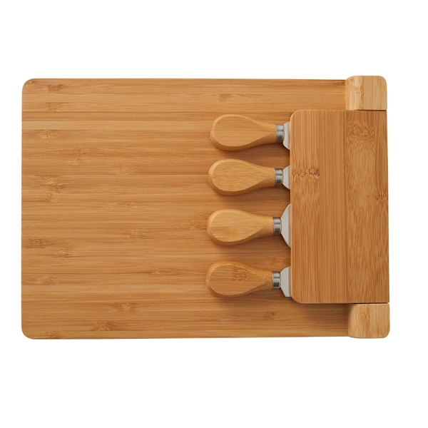 Magnetic cheese charcuterie board set with bamboo tray, flip-up magnetic utensil... from ASI 52840 Evans Manufacturing
