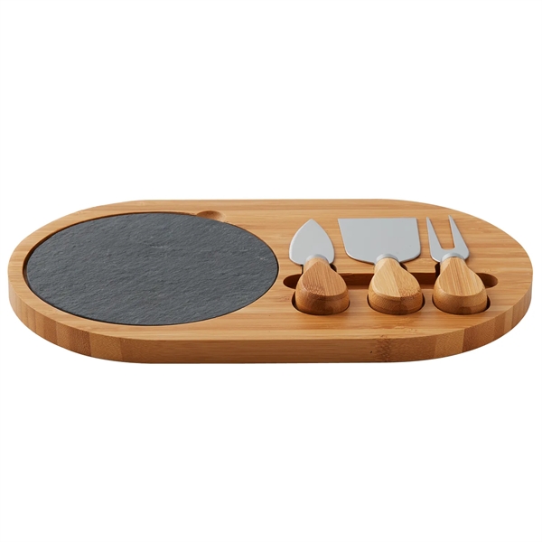Charcuterie cheese board set with bamboo tray, removable slate serving block,... from ASI 52840 Evans Manufacturing