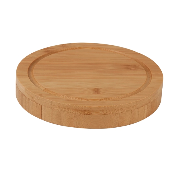 5 piece swivel top bamboo charcuterie cheese board set includes tray... from ASI 52840 Evans Manufacturing
