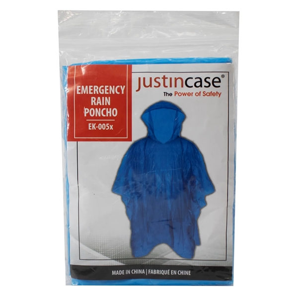 Emergency rain poncho with full color insert card.... from ASI 63698 Justin Case®