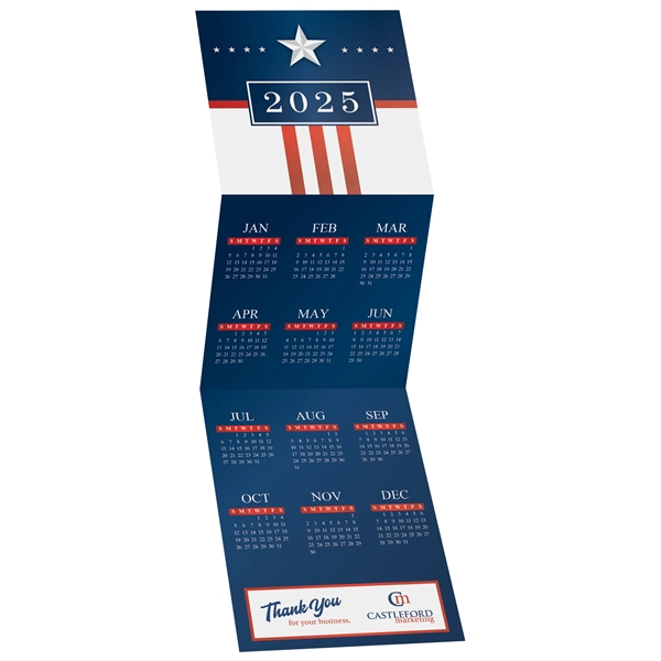 USA Tri-Fold Calendar, 12 pt. smooth white cardstock.  8 stock... from ASI 95280 Warwick Publishing Co / Warwick