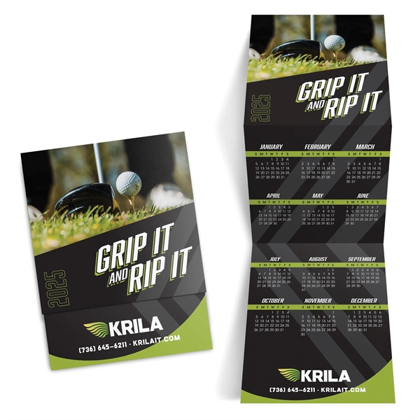 Golf Tri-Fold Calendar printed on 12 pt. smooth white cardstock, 8... from ASI 95280 Warwick Publishing Co / Warwick