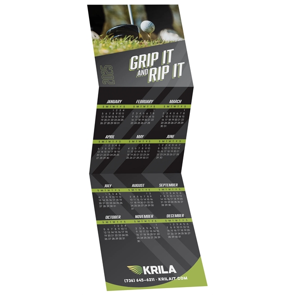 Golf Tri-Fold Calendar printed on 12 pt. smooth white cardstock, 8... from ASI 95280 Warwick Publishing Co / Warwick