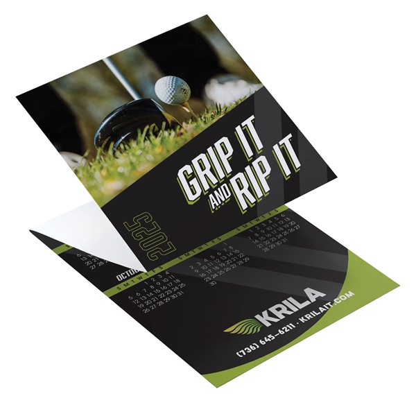 Golf Tri-Fold Calendar printed on 12 pt. smooth white cardstock, 8... from ASI 95280 Warwick Publishing Co / Warwick
