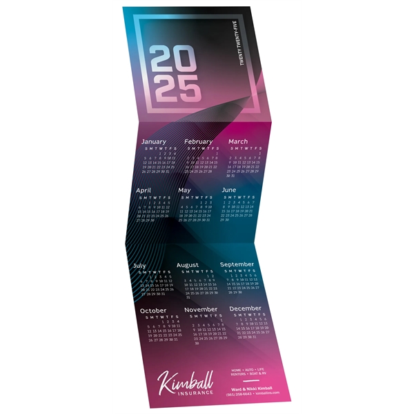 Color Block Tri-Fold Calendar printed on 12 pt. smooth finish white... from ASI 95280 Warwick Publishing Co / Warwick