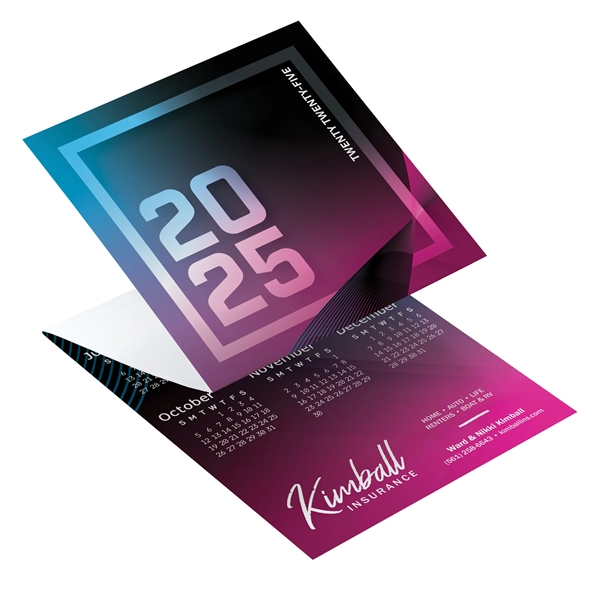 Color Block Tri-Fold Calendar printed on 12 pt. smooth finish white... from ASI 95280 Warwick Publishing Co / Warwick