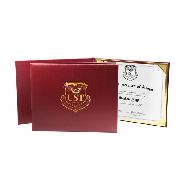 Padded Certificate Folder holds one 8" x 10" certificate w/gold, silver... from ASI 95280 Warwick Publishing Co / Warwick