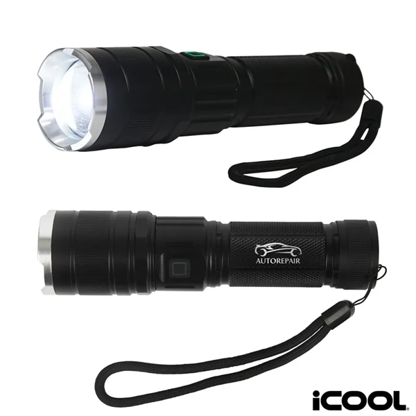 iCOOL® Telluride Rechargeable 480-Lumen Aluminum Tactical...... from ASI 67866 Logomark/Valumark