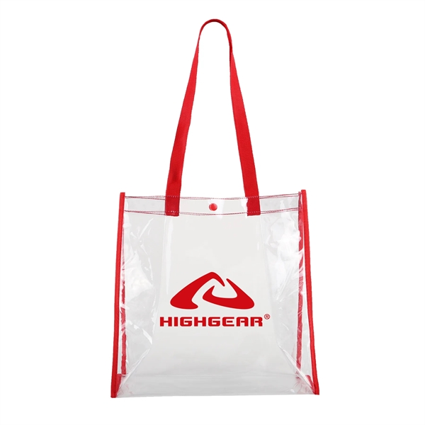 12" x 12" x 6" clear stadium-approved tote bag with webbed... from ASI 52840 Evans Manufacturing
