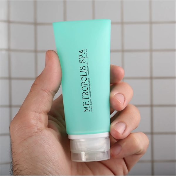 3 oz. travel-size silicone bottle with leakproof design and flip-up lid.... from ASI 52840 Evans Manufacturing