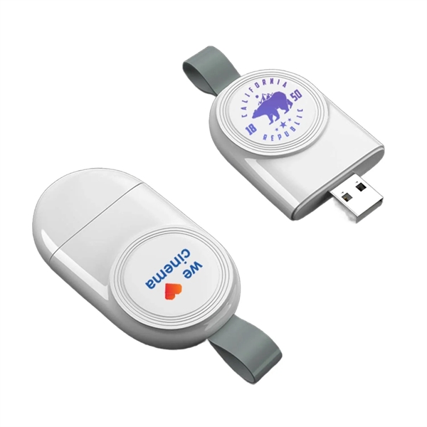 Portable iWatch magnetic wireless charger plus silkscreen imprint on 1 location... from ASI 37218 Athena Promo (tm)