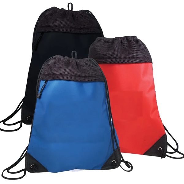 Drawstring backpack with two tone mesh.... from ASI 31517 Admart Products / Admart Line