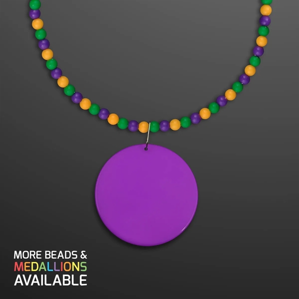 Breakaway Beads for Mardi Gras with Purple Medallion (NON-Light Up); Domestic... from ASI 34194 ALightPromos