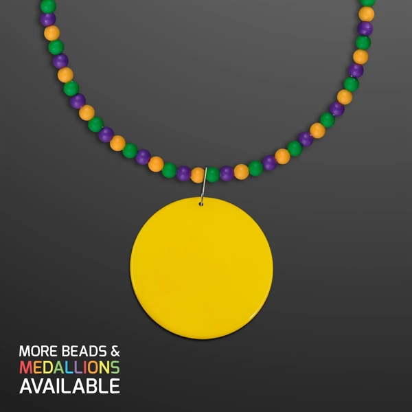 Breakaway Beads for Mardi Gras with Yellow Medallion (NON-Light Up); Domestic... from ASI 34194 ALightPromos