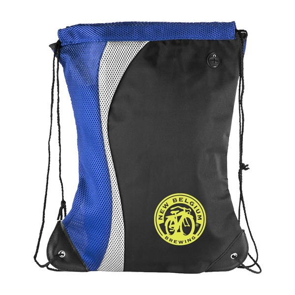 2-Tone microfiber & mesh day pack with Silver accent. Open air... from ASI 31517 Admart Products