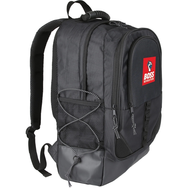 14" computer backpack. Ergonomic, textured grip top handle for side carrying.... from ASI 46755 Cosmo Promos