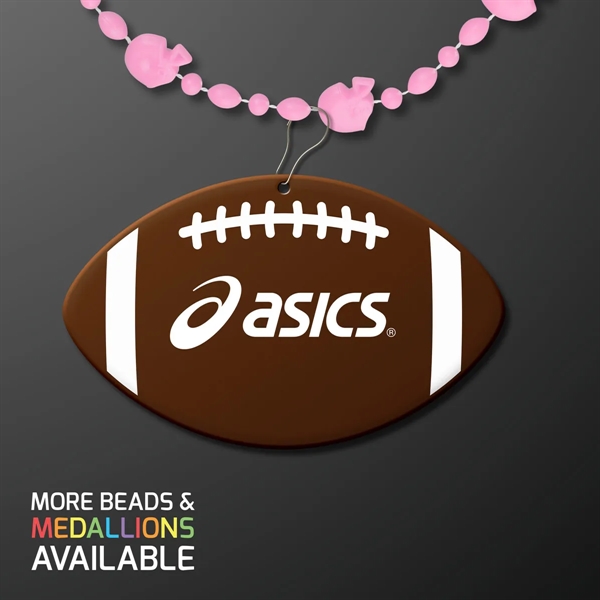 Sport Head Party Bead Necklaces with Football Medallions; Domestic & Overseas... from ASI 34194 ALightPromos