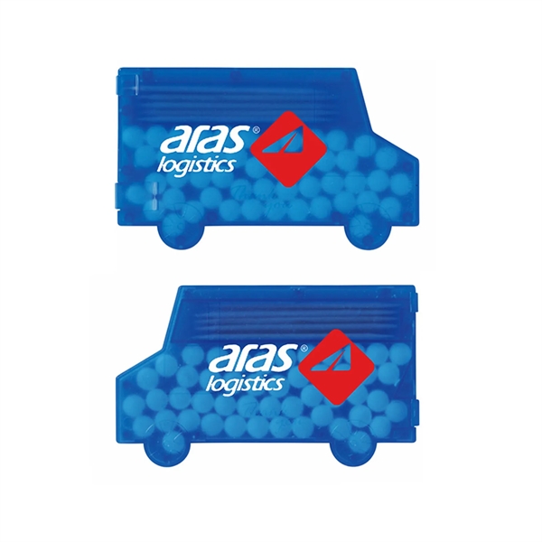Truck-shaped box with 30 sugar free mints and 10 wooden toothpicks.... from ASI 63549 Jornik Manufacturing Corp / Jornik