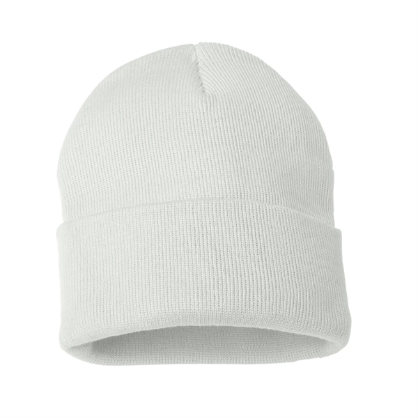 100% acrylic knit cuff beanie finished with a sewn-on woven patch... from ASI 92980 WOV-IN® / Universal Strap/Wov-In Line