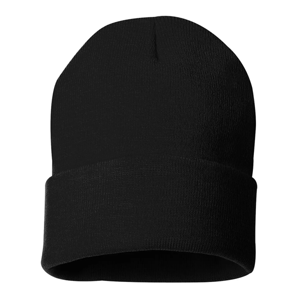 100% acrylic knit cuff beanie finished with a sewn-on woven patch... from ASI 92980 WOV-IN® / Universal Strap/Wov-In Line