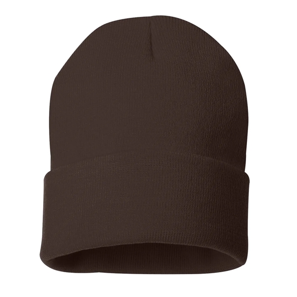 100% acrylic knit cuff beanie finished with a sewn-on woven patch... from ASI 92980 WOV-IN® / Universal Strap/Wov-In Line