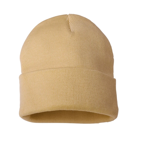 100% acrylic knit cuff beanie finished with a sewn-on woven patch... from ASI 92980 WOV-IN® / Universal Strap/Wov-In Line