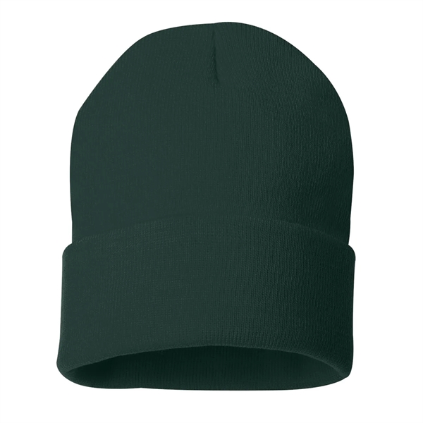 100% acrylic knit cuff beanie finished with a sewn-on woven patch... from ASI 92980 WOV-IN® / Universal Strap/Wov-In Line