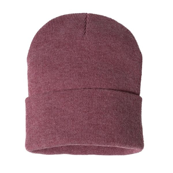 100% acrylic knit cuff beanie finished with a sewn-on woven patch... from ASI 92980 WOV-IN® / Universal Strap/Wov-In Line