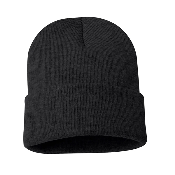 100% acrylic knit cuff beanie finished with a sewn-on woven patch... from ASI 92980 WOV-IN® / Universal Strap/Wov-In Line