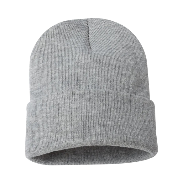 100% acrylic knit cuff beanie finished with a sewn-on woven patch... from ASI 92980 WOV-IN® / Universal Strap/Wov-In Line