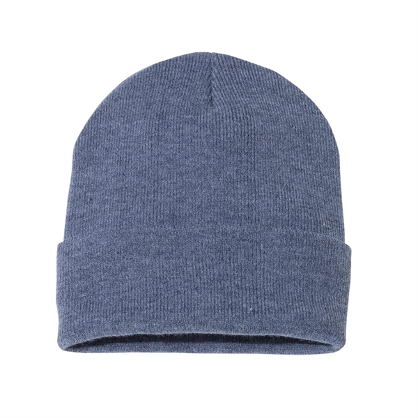 100% acrylic knit cuff beanie finished with a sewn-on woven patch... from ASI 92980 WOV-IN® / Universal Strap/Wov-In Line