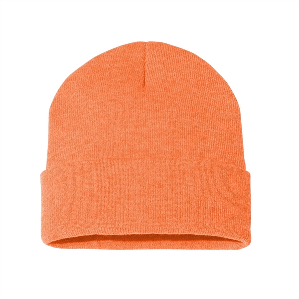 100% acrylic knit cuff beanie finished with a sewn-on woven patch... from ASI 92980 WOV-IN® / Universal Strap/Wov-In Line