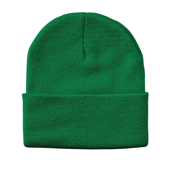 100% acrylic knit cuff beanie finished with a sewn-on woven patch... from ASI 92980 WOV-IN® / Universal Strap/Wov-In Line