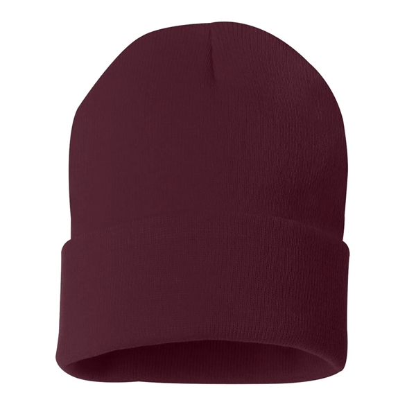 100% acrylic knit cuff beanie finished with a sewn-on woven patch... from ASI 92980 WOV-IN® / Universal Strap/Wov-In Line