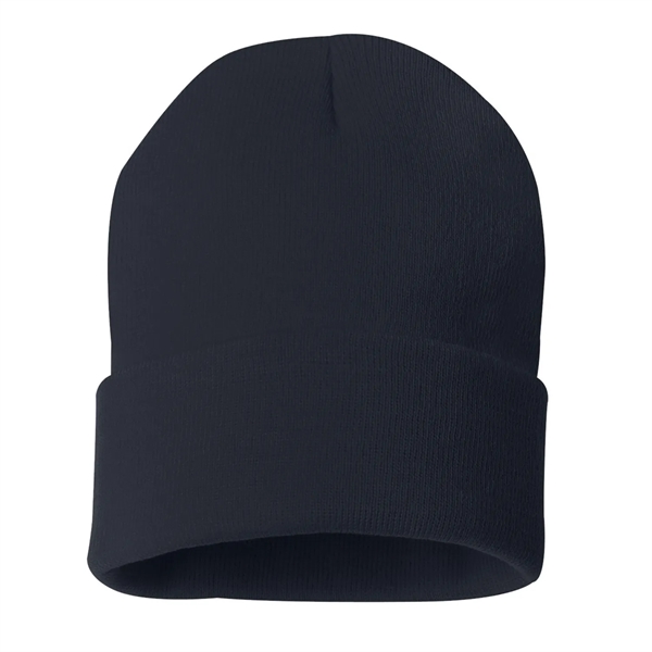 100% acrylic knit cuff beanie finished with a sewn-on woven patch... from ASI 92980 WOV-IN® / Universal Strap/Wov-In Line