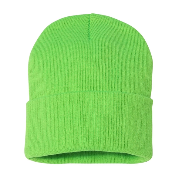 100% acrylic knit cuff beanie finished with a sewn-on woven patch... from ASI 92980 WOV-IN® / Universal Strap/Wov-In Line