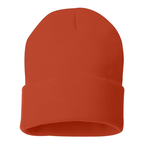 100% acrylic knit cuff beanie finished with a sewn-on woven patch... from ASI 92980 WOV-IN® / Universal Strap/Wov-In Line